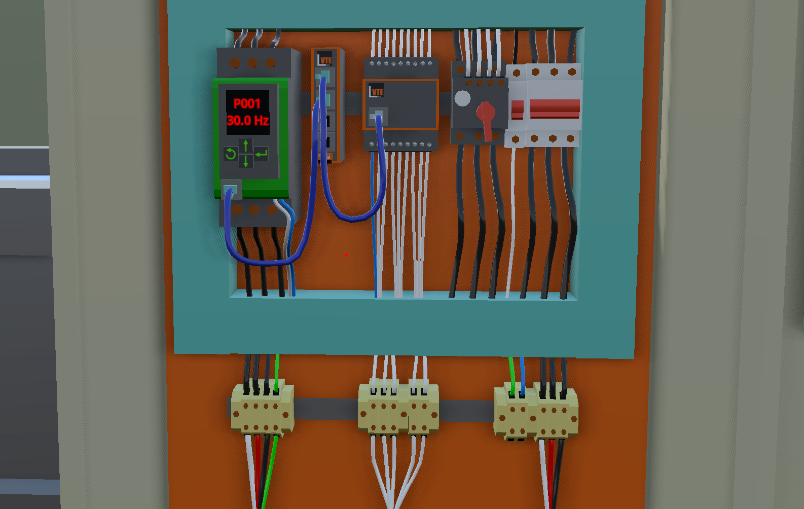 Painel com inversor no simulador